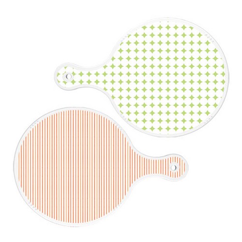 로엠디자인 서빙 도마 보드 2p 원형패턴파스텔그린원형 세트, 원형패턴파스텔그린원형, 주홍라인원형, 1세트