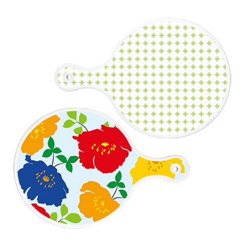 로엠디자인 서빙 도마 보드 2p 원형패턴파스텔그린원형 세트, 원형패턴파스텔그린원형, 국화블루옥색원형, 1세트