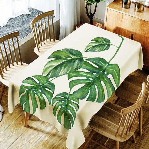 스토어33 나뭇잎 디자인 방수 식탁보, C, 140 x 180 cm