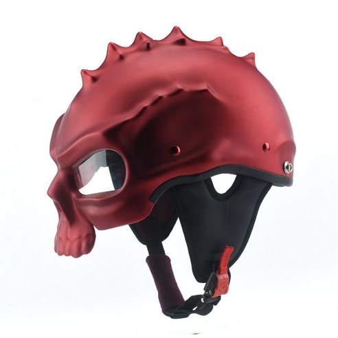 YEMA 해골머리 바이크 헬멧 1202, 무광레드