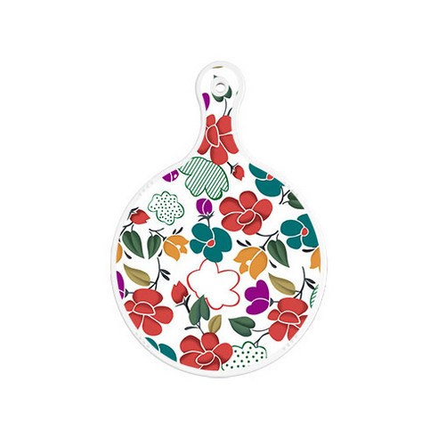 로엠디자인 서빙 도마 보드 원형, floral 목련 혼합, 1개