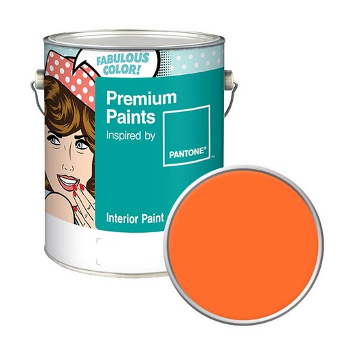 노루페인트 팬톤 내부용 실내벽면 무광 페인트 4L, 16-1364 Vibrant Orange