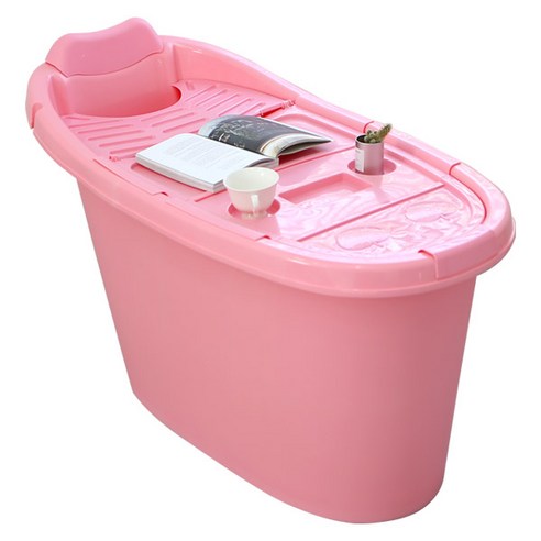 홈스몰 New 이동식 전신욕조 + 덮개, 핑크, 1세트