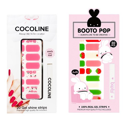 코코라인 붙이는 젤네일 스티커 2p COCO No.140 세트, COCO No.140, BOOTO No.21, 1세트