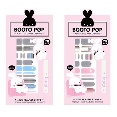코코라인 붙이는 젤 네일 스트립 스티커 BOOTO 20p, No 7, No 12, 1세트