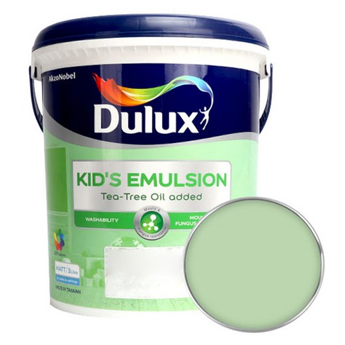 듀럭스 키즈에멀전 무광 페인트 3L, Potpourri Green