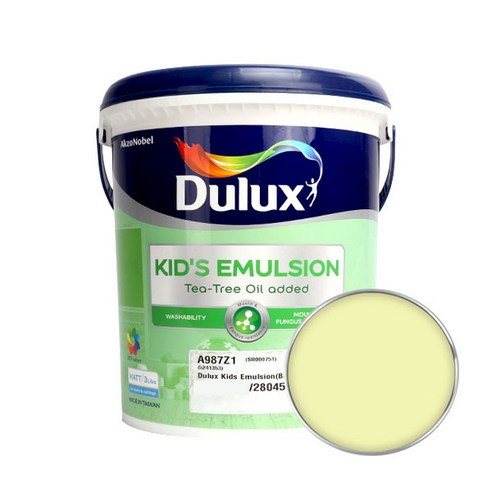 듀럭스 키즈 에멀전 무광 페인트 3L, Lemon Grass