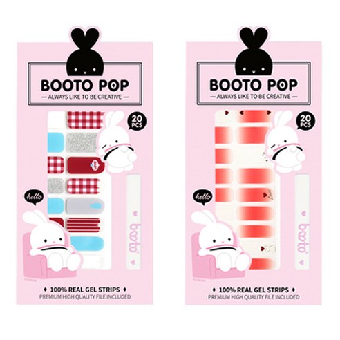 코코라인 붙이는 젤 네일 스트립 스티커 BOOTO 20p, No 6, No 19, 1세트