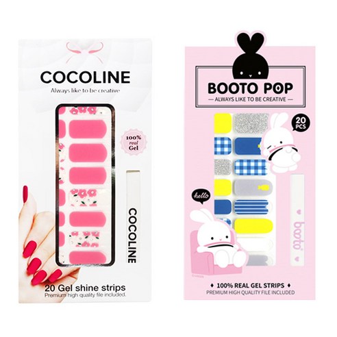코코라인 붙이는 젤네일 스티커 2p COCO No.140 세트, COCO No.140, BOOTO No.4, 1세트