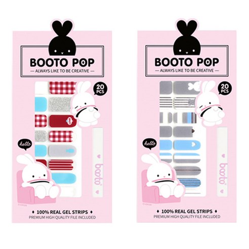 코코라인 붙이는 젤 네일 스트립 스티커 BOOTO 20p, No 6, No 7, 1세트