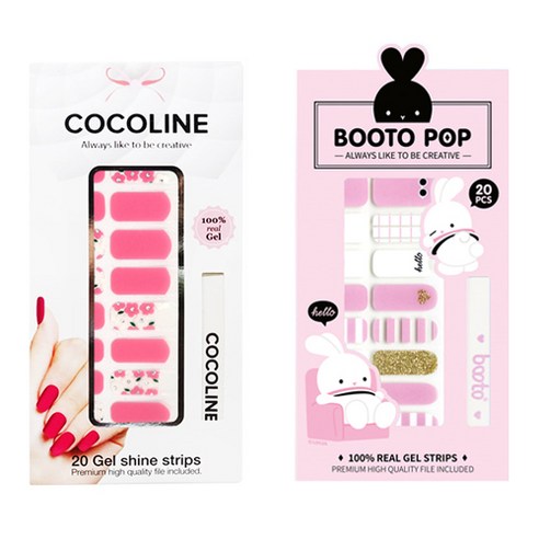 코코라인 붙이는 젤네일 스티커 2p COCO No.140 세트, COCO No.140, BOOTO No.9, 1세트