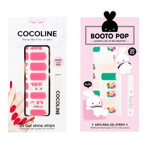 코코라인 붙이는 젤네일 스티커 2p COCO No.140 세트, COCO No.140, BOOTO No.23, 1세트