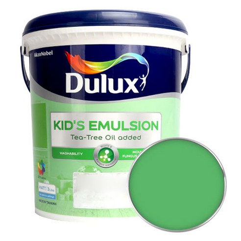 듀럭스 키즈에멀전 무광 페인트 3L, Ogre Green, 1개