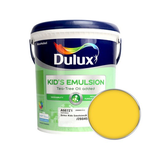 듀럭스 키즈 에멀전 무광 페인트 3L, Lemon Pepper, 1개