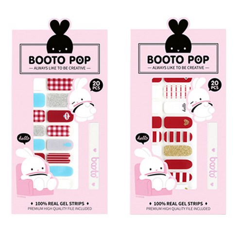 코코라인 붙이는 젤 네일 스트립 스티커 BOOTO 20p, No 6, No 18, 1세트
