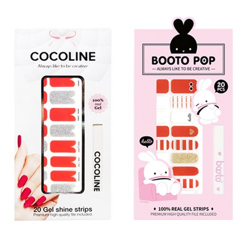 코코라인 붙이는 젤네일 스티커 2p COCO No.134 세트, COCO No.134, BOOTO No.15, 1세트