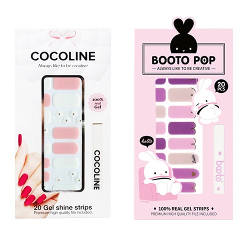 코코라인 붙이는 젤네일 스트립, COCO No 130, BOOTO No 22, 1세트