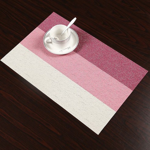 아리코 25kitchen PVC 3색 식탁매트 4p, 핑크(수평), 45 x 30 cm