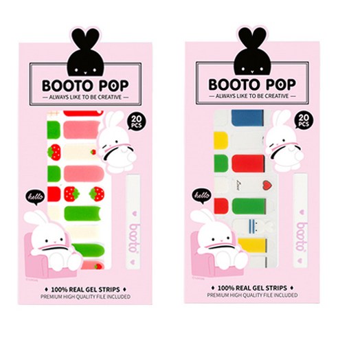 코코라인 붙이는 젤 네일 스트립 스티커 BOOTO 20p, No 21, No 24, 1세트