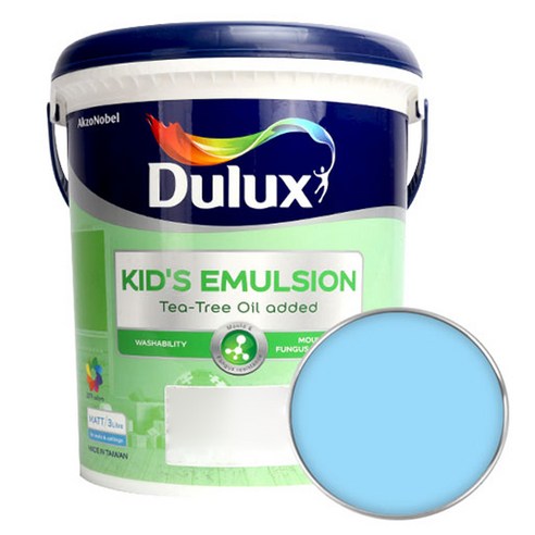 듀럭스 키즈 에멀전 무광 페인트 3L, Blue Chiffon, 1개