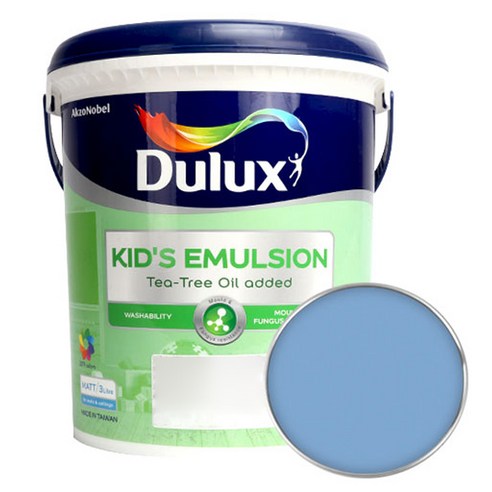 듀럭스 키즈 에멀전 무광 페인트 3L, Periwinkle Blue, 1개