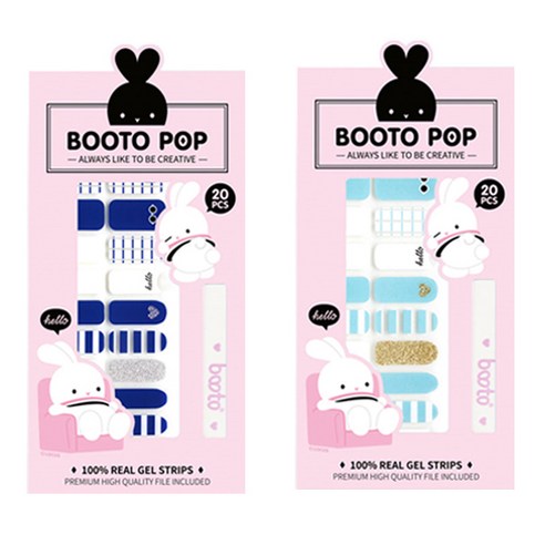 코코라인 붙이는 젤 네일 스트립 스티커 BOOTO 20p, No 8, No 16, 1세트