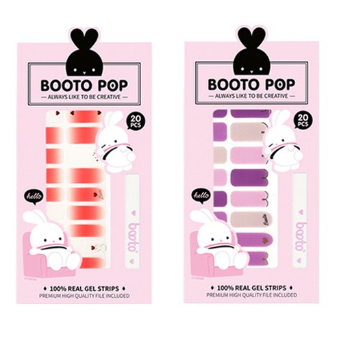 코코라인 붙이는 젤 네일 스트립 스티커 BOOTO 20p, No 19, No 22, 1세트