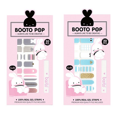 코코라인 붙이는 젤 네일 스트립 스티커 BOOTO 20p, No 12, No 16, 1세트