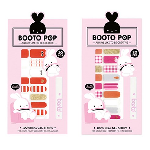 코코라인 붙이는 젤 네일 스트립 스티커 BOOTO 20p, No 15, No 17, 1세트