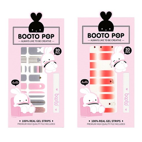코코라인 붙이는 젤 네일 스트립 스티커 BOOTO 20p, No 12, No 19, 1세트