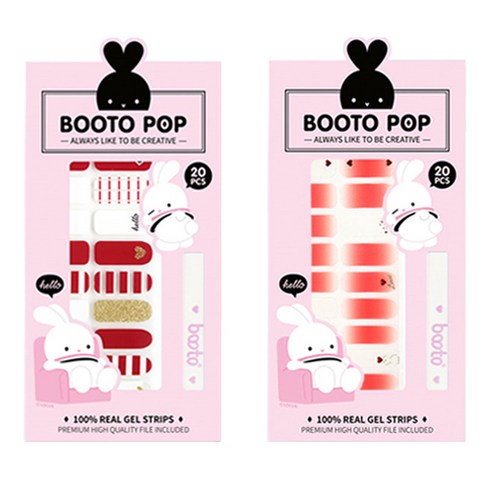 코코라인 붙이는 젤 네일 스트립 스티커 BOOTO 20p, No 18, No 19, 1세트