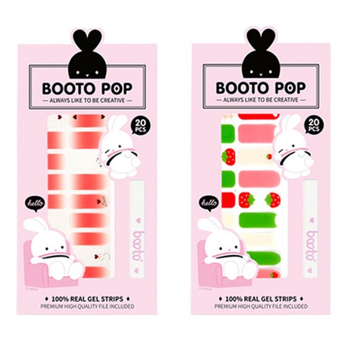 코코라인 붙이는 젤 네일 스트립 스티커 BOOTO 20p, No 19, No 21, 1세트