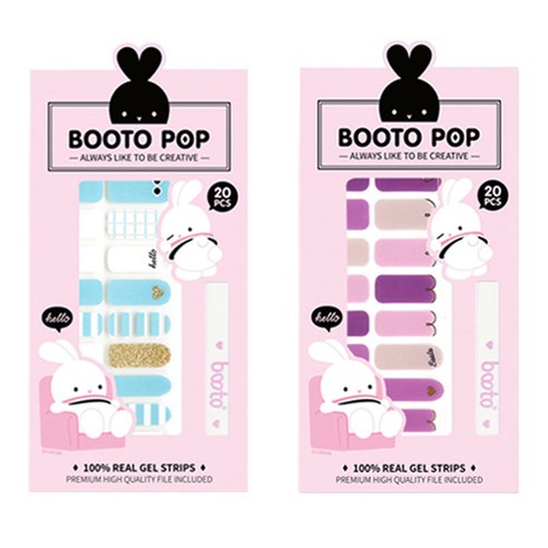코코라인 붙이는 젤 네일 스트립 스티커 BOOTO 20p, No 16, No 22, 1세트