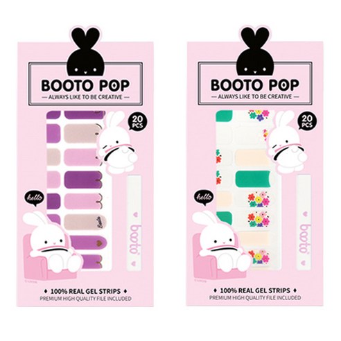 코코라인 붙이는 젤 네일 스트립 스티커 BOOTO 20p, No 22, No 23, 1세트