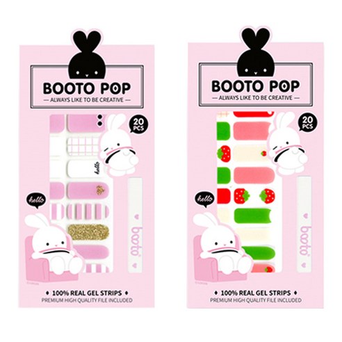 코코라인 붙이는 젤 네일 스트립 스티커 BOOTO 20p, No 9, No 21, 1세트