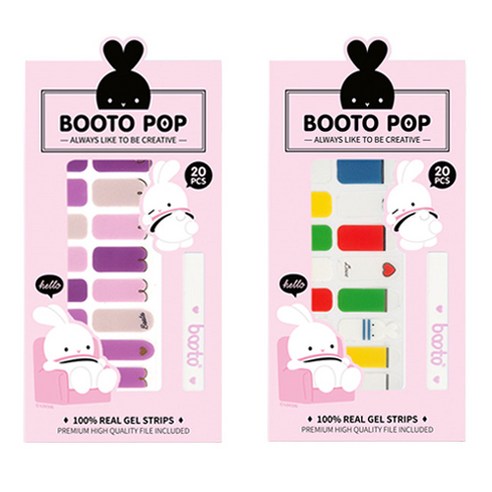 코코라인 붙이는 젤 네일 스트립 스티커 BOOTO 20p, No 22, No 24, 1세트