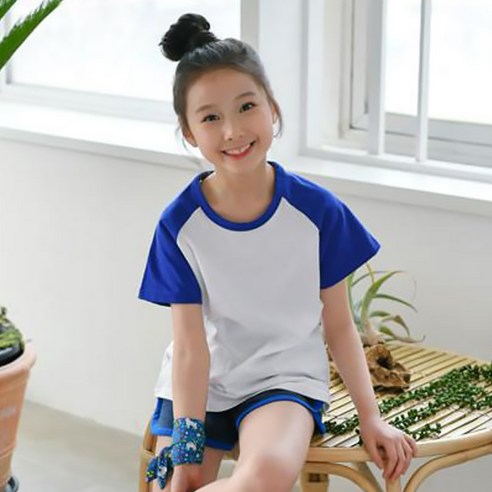 잭키드 여아용 나그랑 반팔 티셔츠, 블루