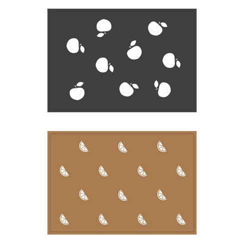 서머스트 테이블매트 피치 + 오렌지, 진그레이, 연브라운, 425 x 295 mm