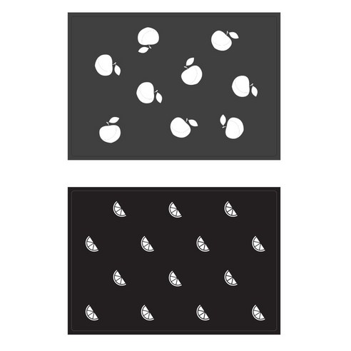 서머스트 테이블매트 피치 + 오렌지, 진그레이, 블랙, 425 x 295 mm