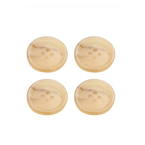 HR빅버튼 타임 둥근테 단추 23mm, 베이지, 4개입