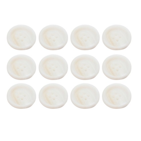 HR빅버튼 타임 둥근테 단추 23mm, 화이트, 12개입