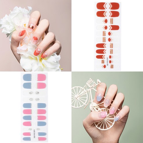 레이디던 UV 젤 네일 스티커 2p + 미니파일 2p, NO 005, NO 006, 1세트