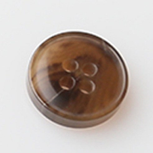 HR빅버튼 레이블 유광 단추 18mm, 라이트브라운, 4개입