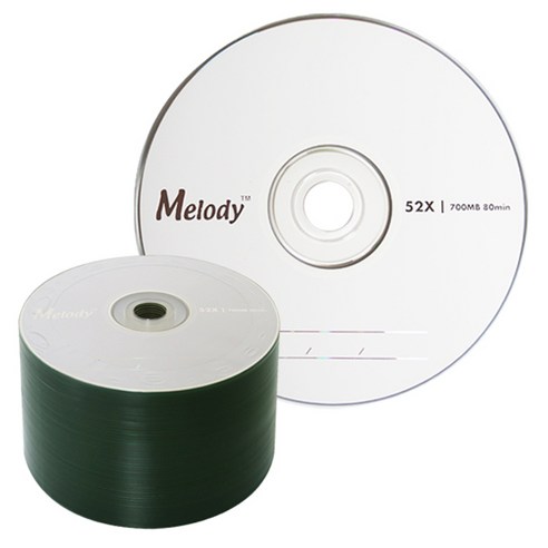 멜로디 CD-R 52X 공디스크 벌크 700MB 50p, 1개