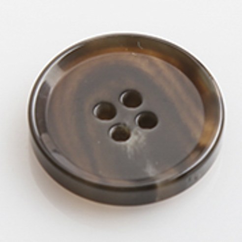 HR빅버튼 옥스포드유광 단추 25mm, 라이트브라운, 12개입