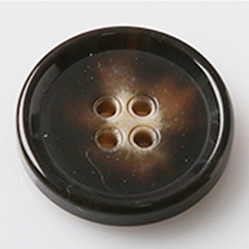 HR빅버튼 보이스 유광 단추 25mm, 브라운, 4개입