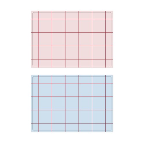 서머스트 프루티 실리콘 레드체크 테이블매트 2p, 인디핑크, 스카이블루, 425 x 295 mm