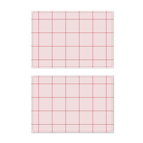 서머스트 프루티 실리콘 레드체크 테이블매트 2p, 인디핑크, 425 x 295 mm