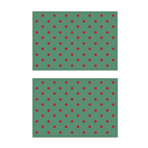 서머스트 프루티 실리콘 레드도트 테이블매트 2p, 카키그린, 425 x 295 mm