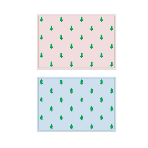 서머스트 실리콘 테이블매트 그린포레스트 + 그린포레스트, 인디핑크, 스카이블루, 425 x 295 mm